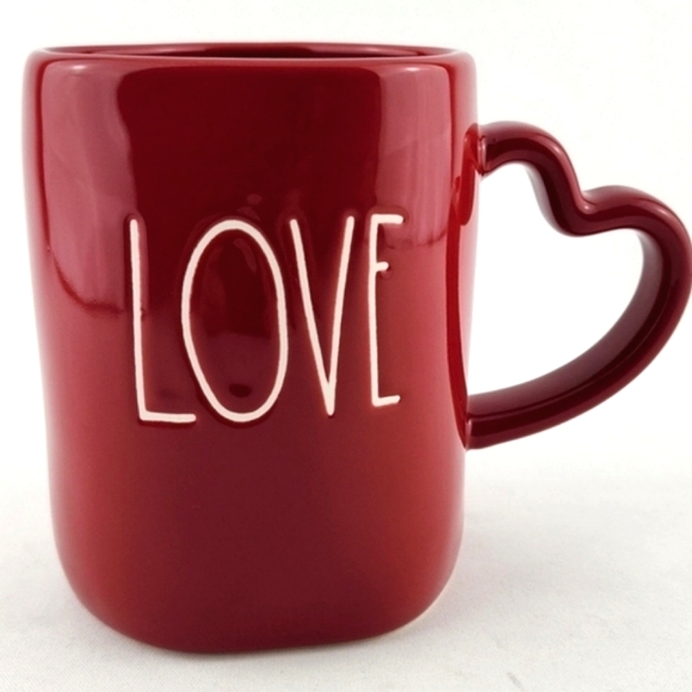Rae Dunn  Artisan Collection Ceramic Coffee Tea Mug White Large Letters LOVE